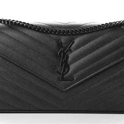 Saint Laurent Grain De Poudre Matelasse Chevron Monogram Chain Wallet Black 8 of 11