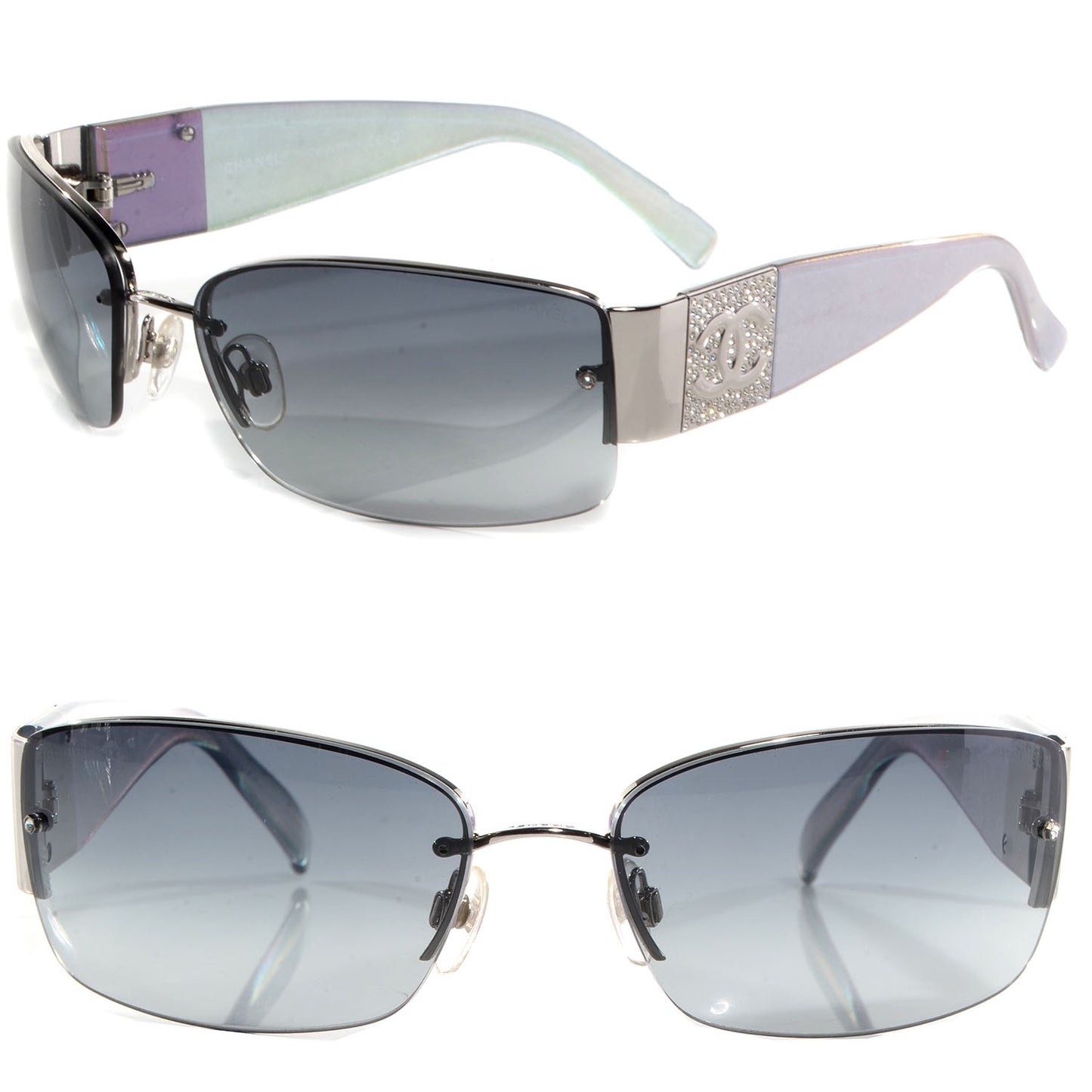 Crystal CC Sunglasses 4117-B Silver