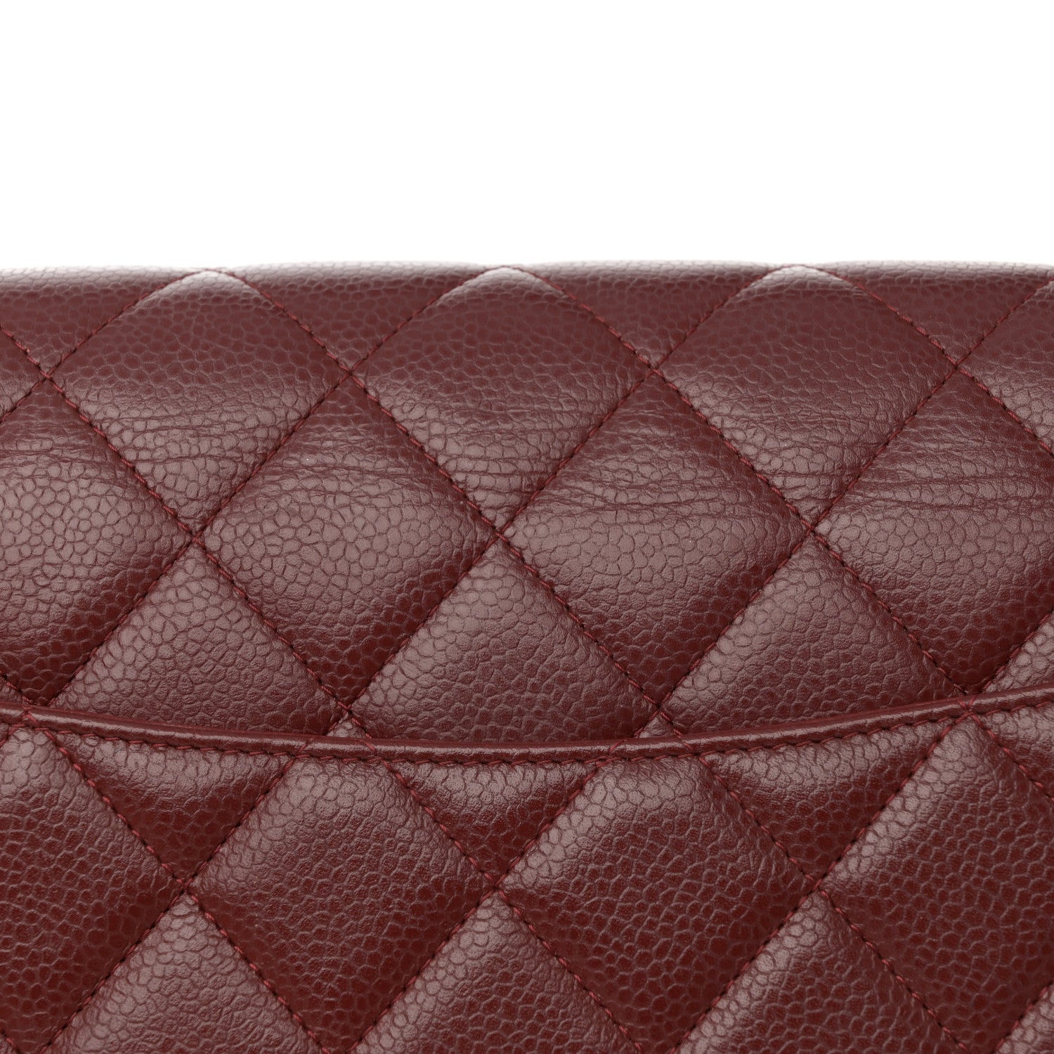 Chanel Caviar Quilted Jumbo Double Flap Dark Red 15 of 16