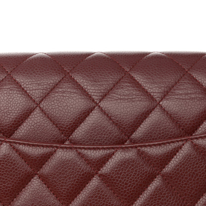 Chanel Caviar Quilted Jumbo Double Flap Dark Red 15 of 16