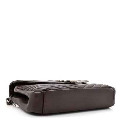 Saint Laurent Sheepskin Matelasse Chevron Monogram Medium College Bag Amaranto 4 of 14