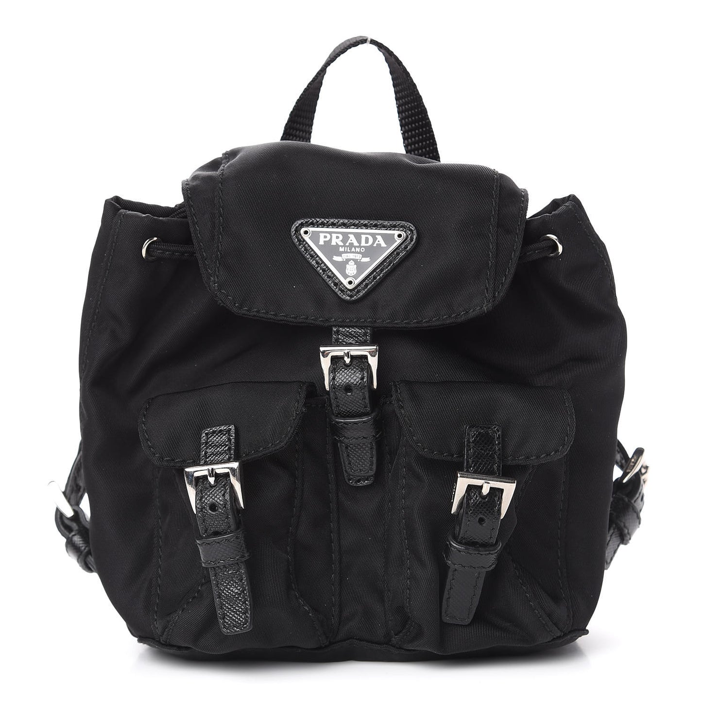 Nylon Vela Mini Crossbody Backpack Black