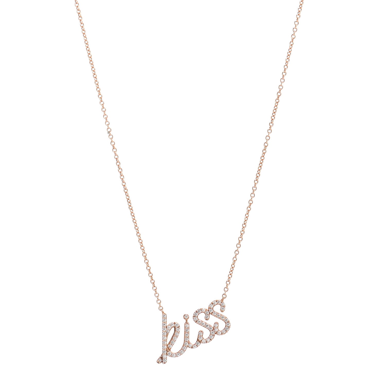 Tiffany 18K Rose Gold Diamond Paloma's Graffiti Kiss Pendant Necklace 1 of 4