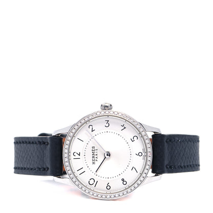 Hermes Stainless Steel Epsom Diamond Bezel 25mm Slim d'Hermes Quartz Watch Noir 2 of 4