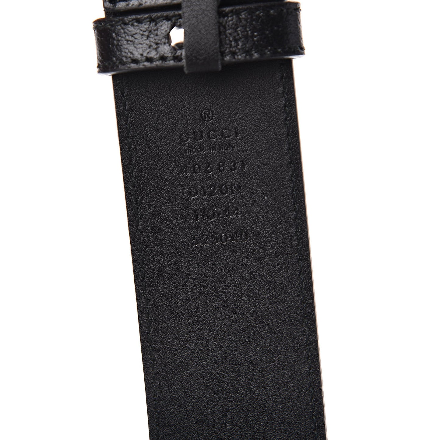 Textured Dollar Calfskin Nickel Double G 40mm Belt 110 44 Black