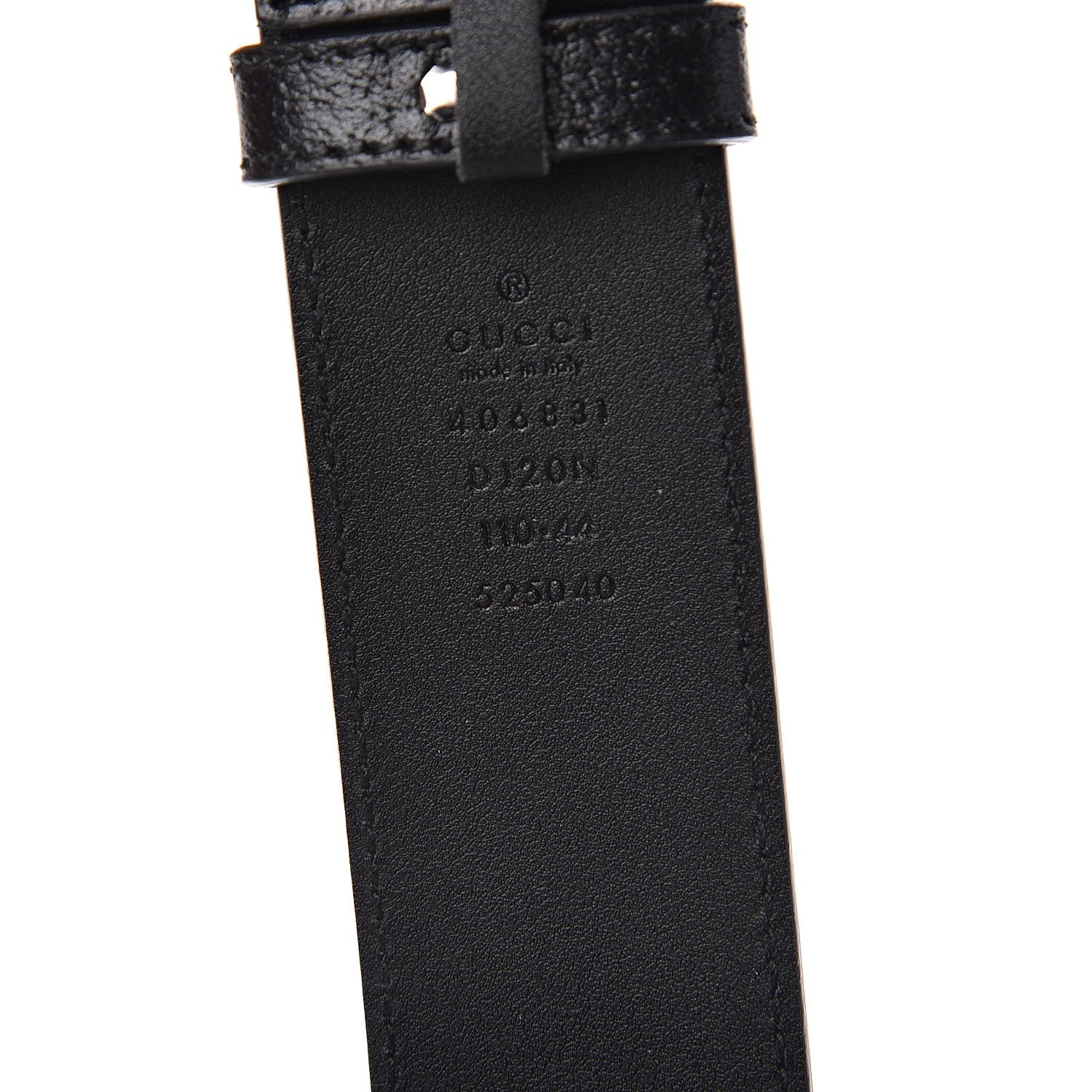 Gucci Textured Dollar Calfskin Nickel Double G 40mm Belt 110 44 Black 5 of 5