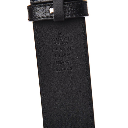 Gucci Textured Dollar Calfskin Nickel Double G 40mm Belt 110 44 Black 5 of 5