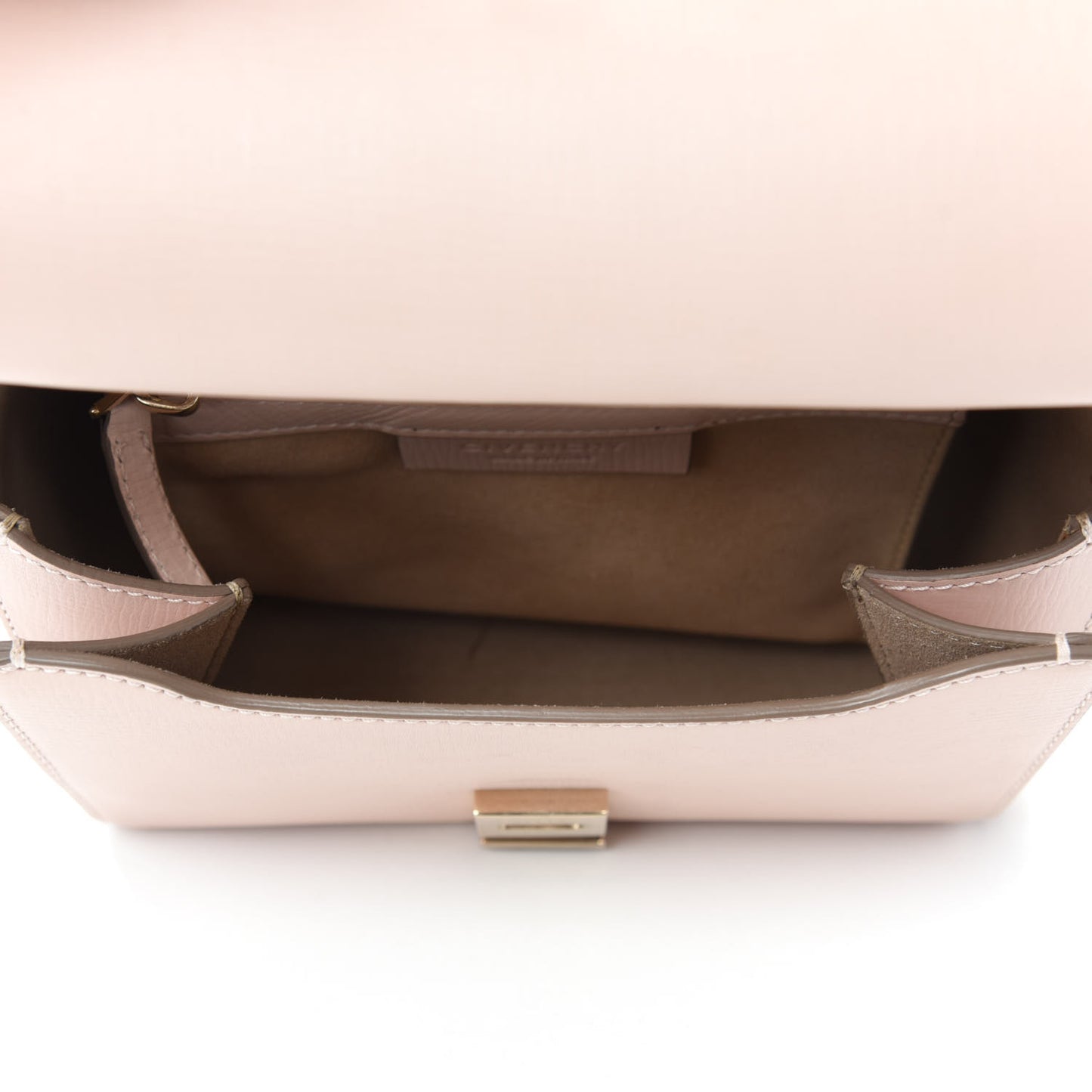 Textured Calfskin Mini Pandora Box Chain Crossbody Bag Powder Pink