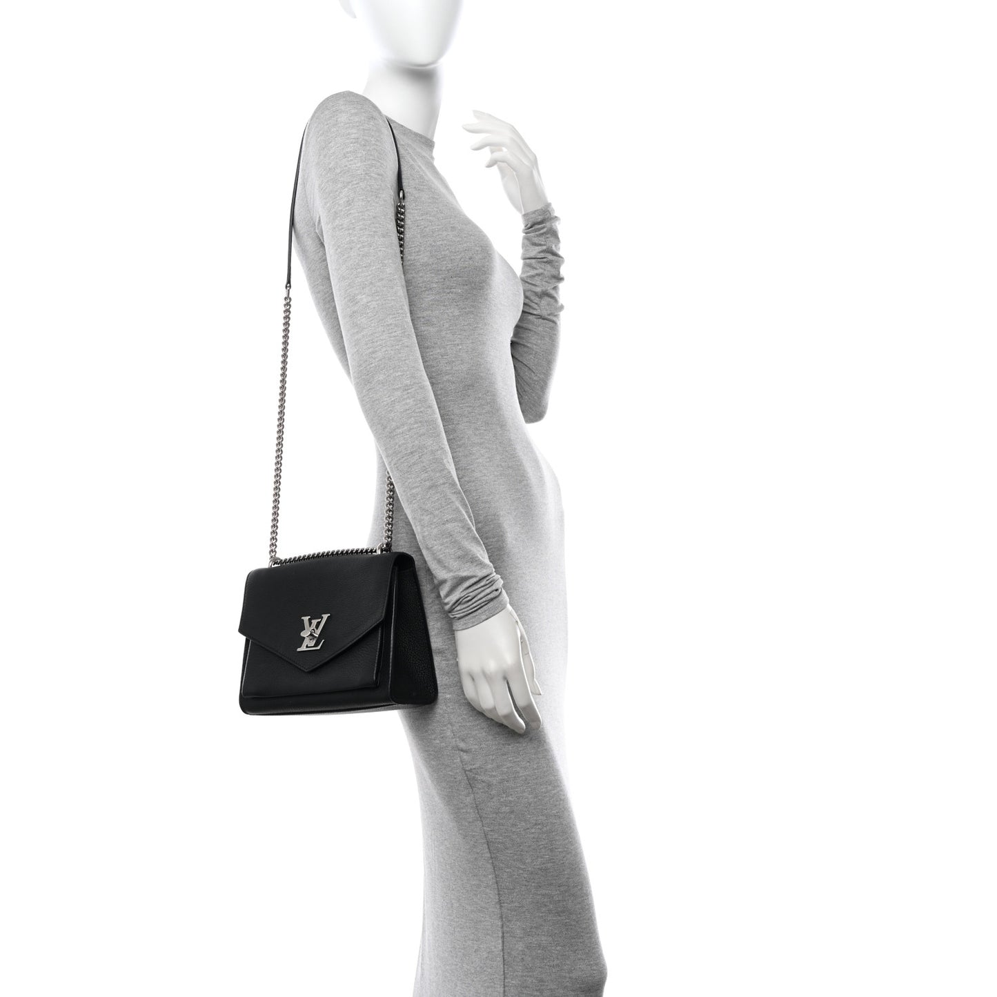 Soft Calfskin My Lockme Chain Bag BB Black