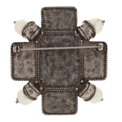 Chanel Metal Resin Gripoix Pearl CC Brooch Multicolor 3 of 5