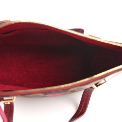 Louis Vuitton Damier Ebene Cuir Taurillon Hyde Park Fuchsia 5 of 12