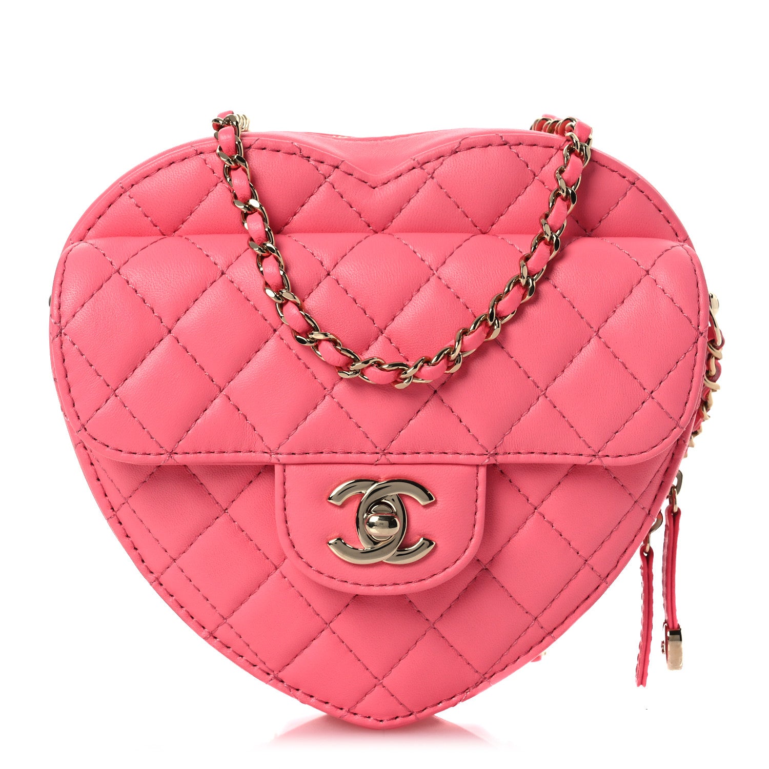 Chanel Lambskin Quilted CC In Love Heart Bag Pink 1 of 11