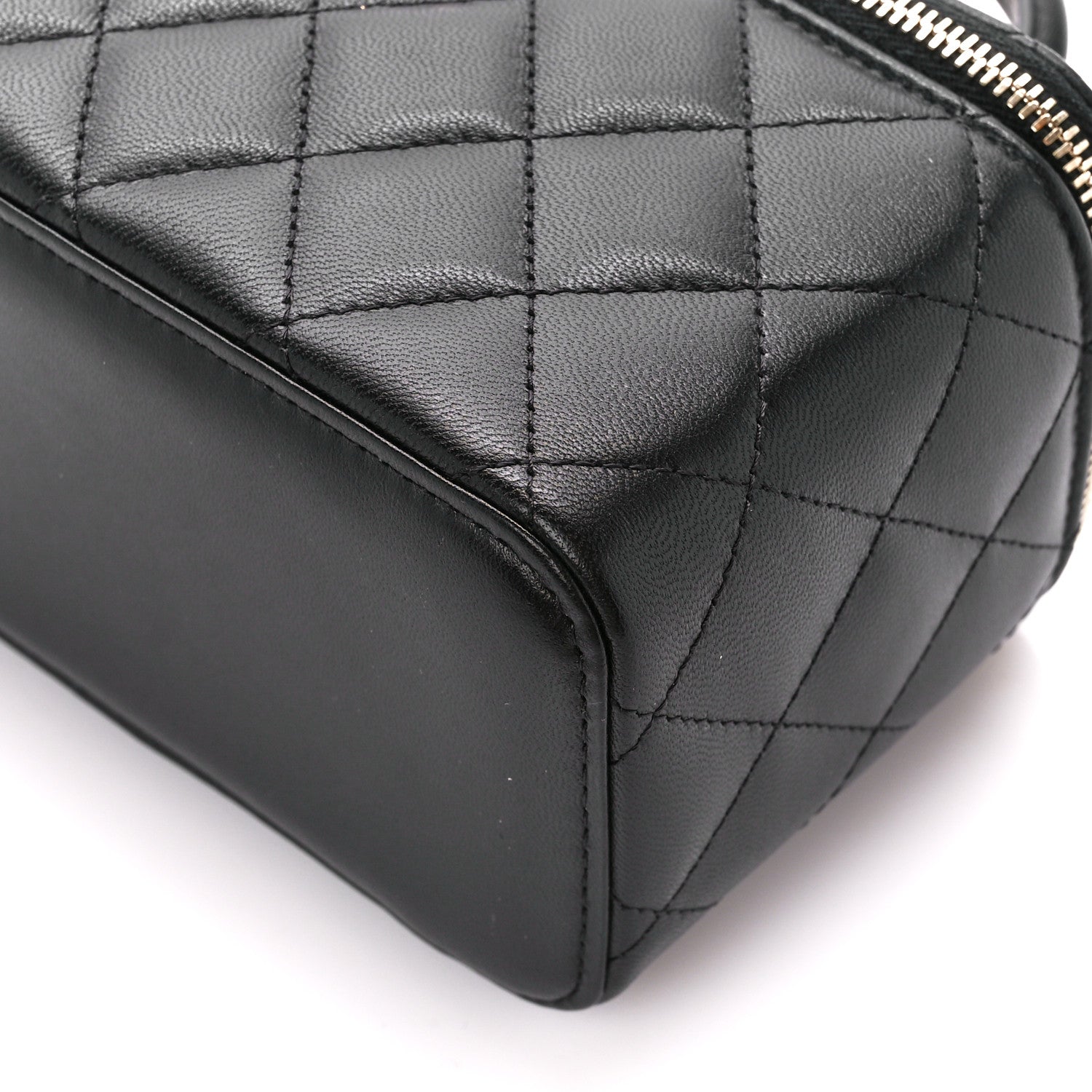 Chanel Lambskin Quilted Small Top Handle Vanity Case With Chain Black 10 of 11