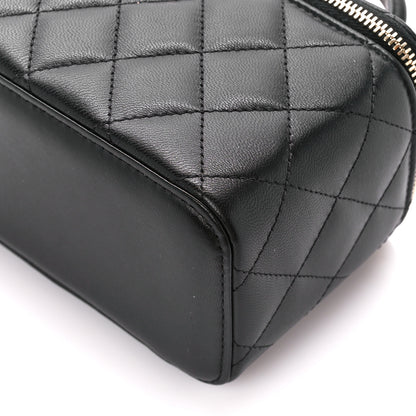 Chanel Lambskin Quilted Small Top Handle Vanity Case With Chain Black 10 of 11