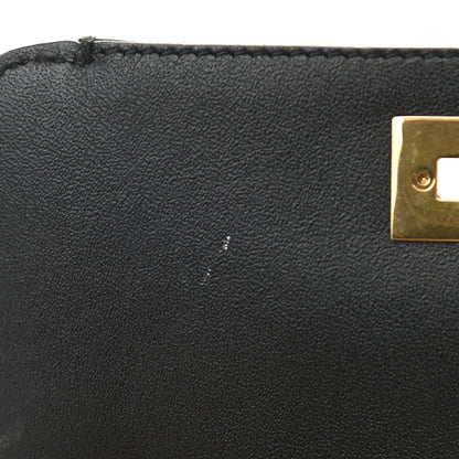 Salvatore Ferragamo Calfskin Trifolio Flap Shoulder Bag Black 8 of 10