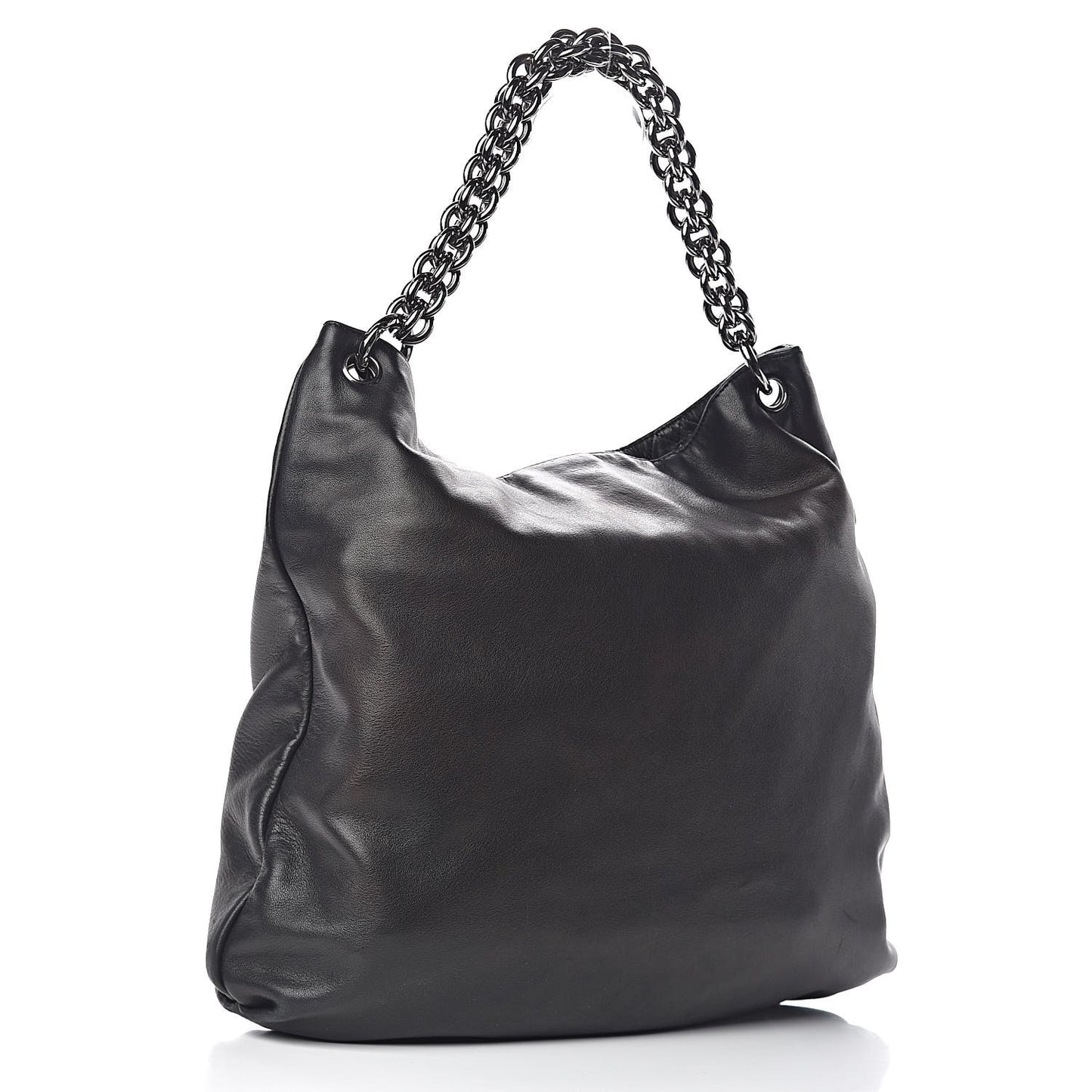 Lambskin Large Soft and Chain Hobo Black