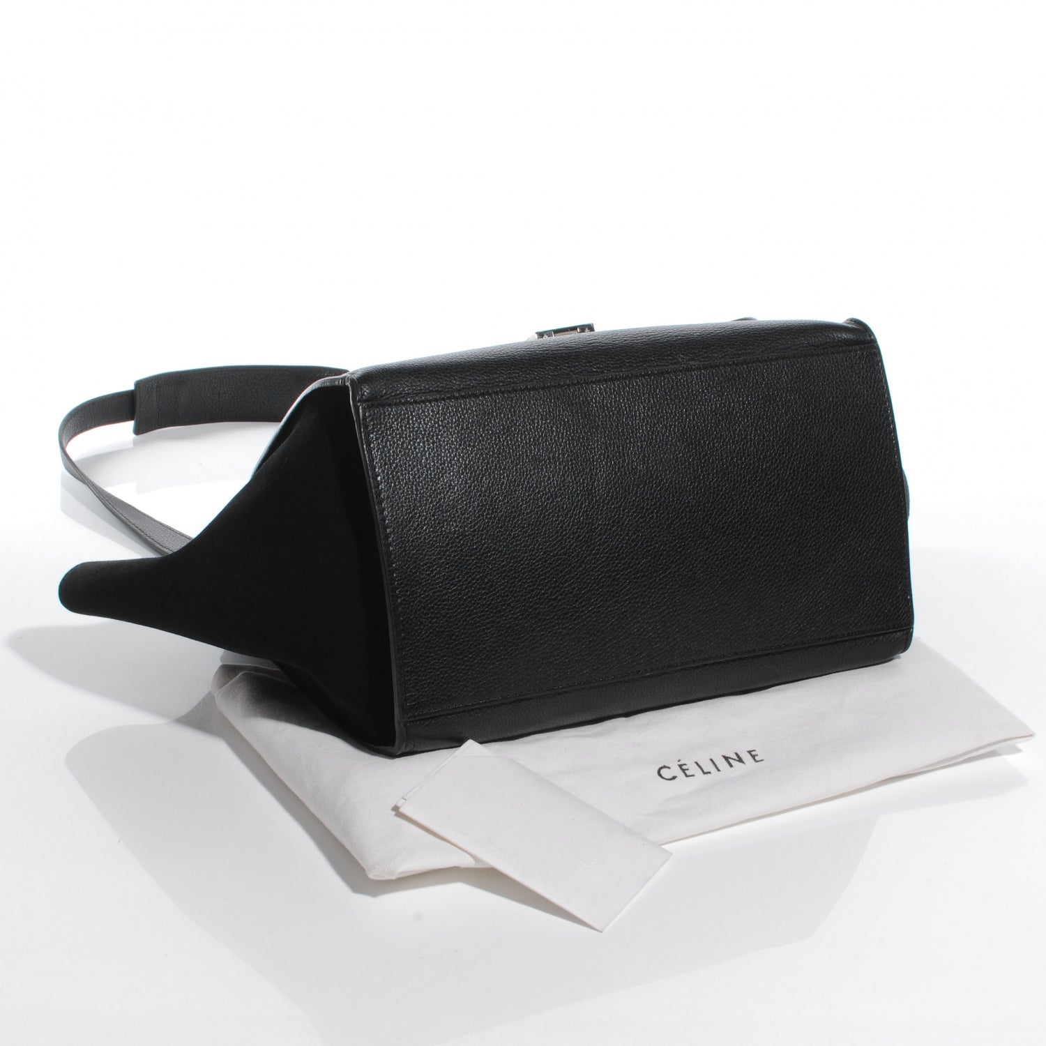 Celine Drummed Leather Suede Trapeze Black 4 of 7