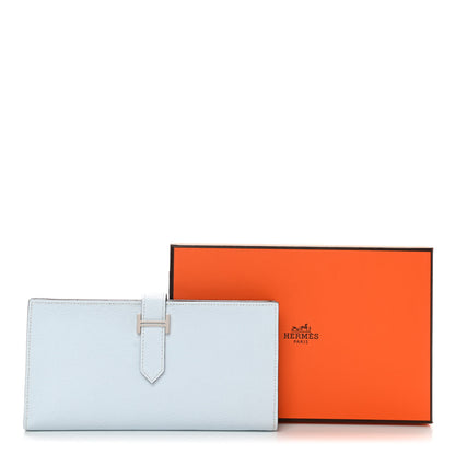 Hermes Chevre Mysore Bearn Gusset Wallet Bleu Brume 8 of 8