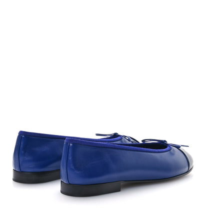 Chanel Lambskin CC Cap Toe Ballerina Flats 38 Navy 4 of 7