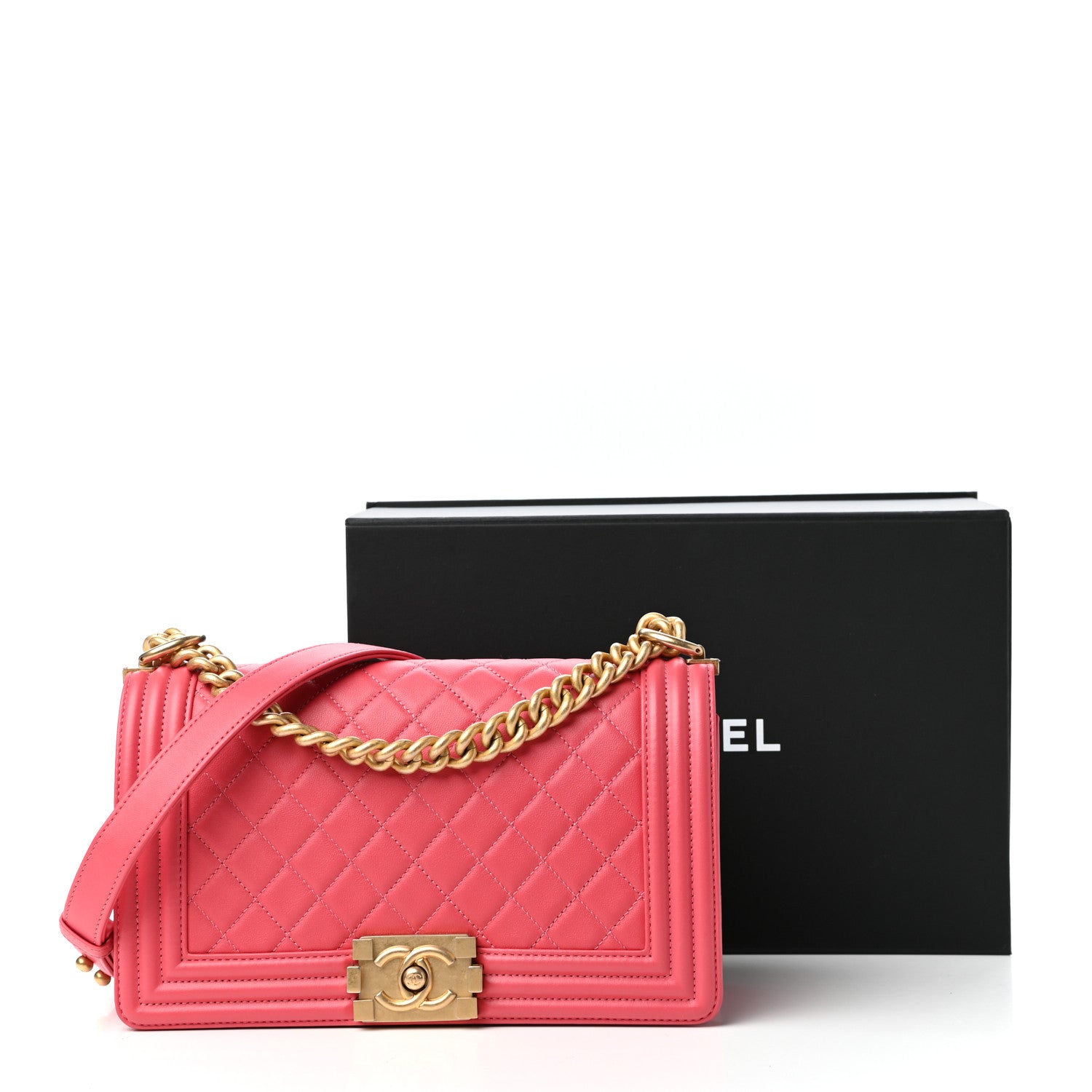 Chanel Calfskin Quilted Medium Boy Flap Pink 11 of 11