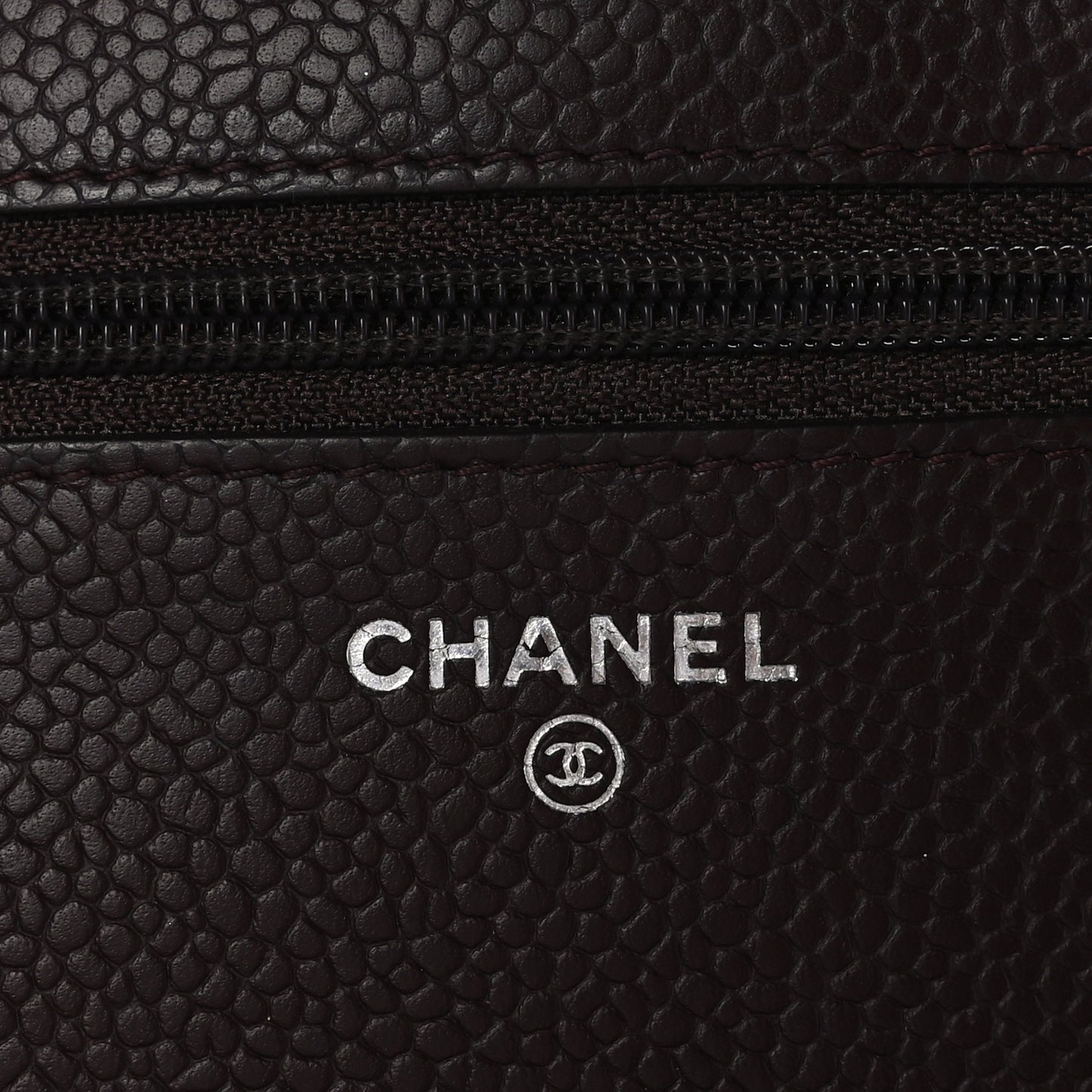 Caviar Quilted Wallet on Chain WOC Burgundy