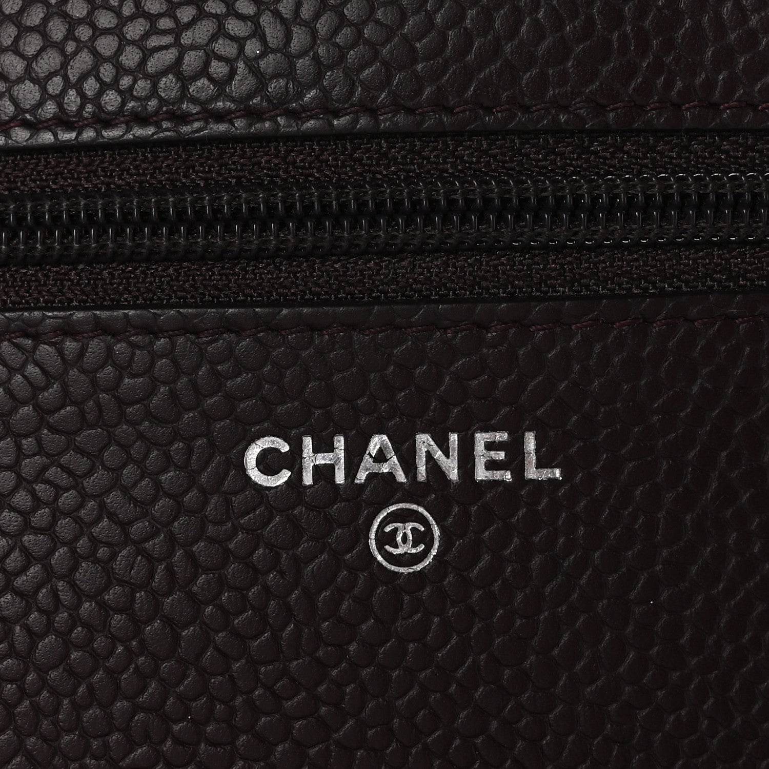Chanel Caviar Quilted Wallet on Chain WOC Burgundy 6 of 14