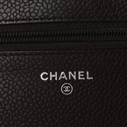 Chanel Caviar Quilted Wallet on Chain WOC Burgundy 6 of 14