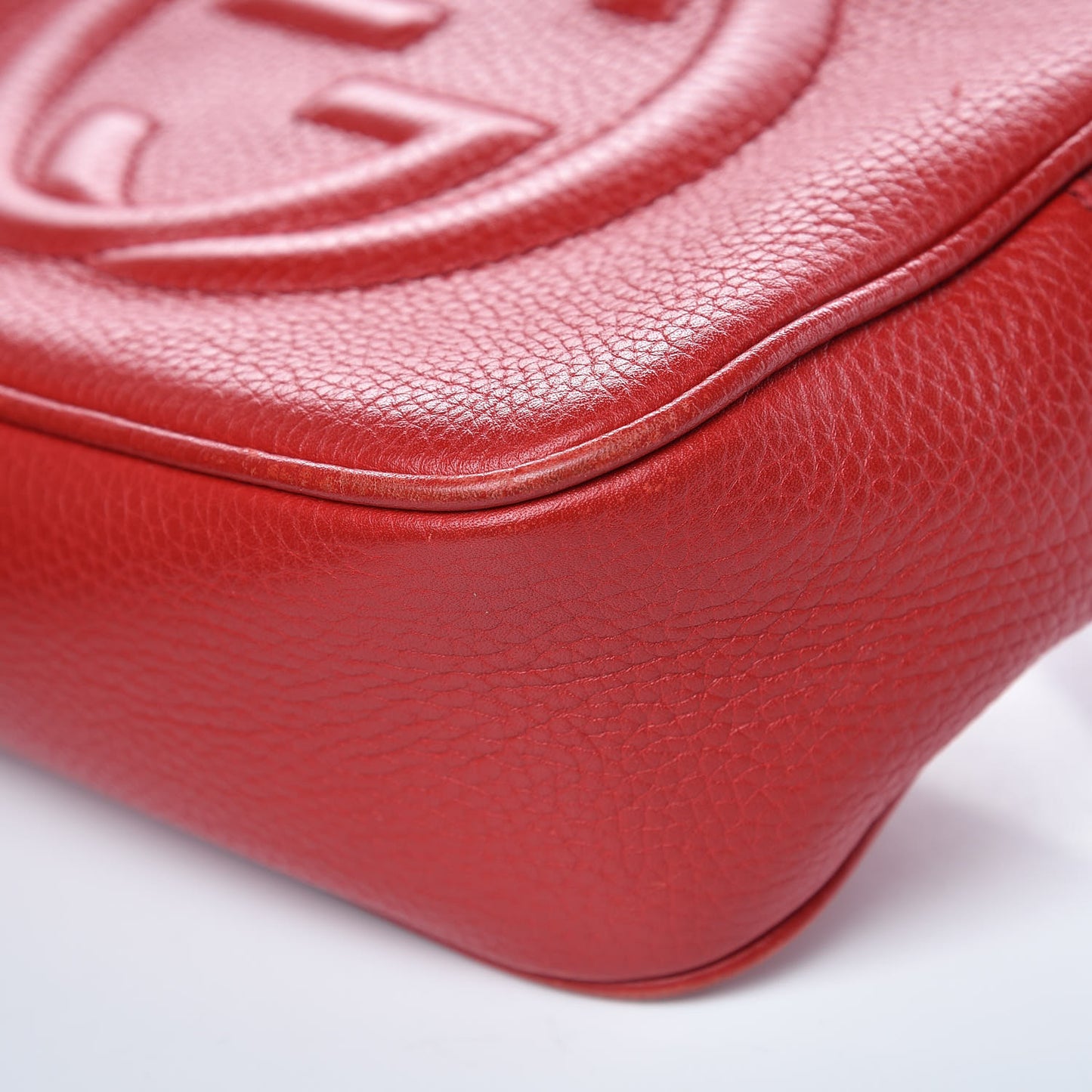 Pebbled Calfskin Small Soho Disco Bag Tabasco Red