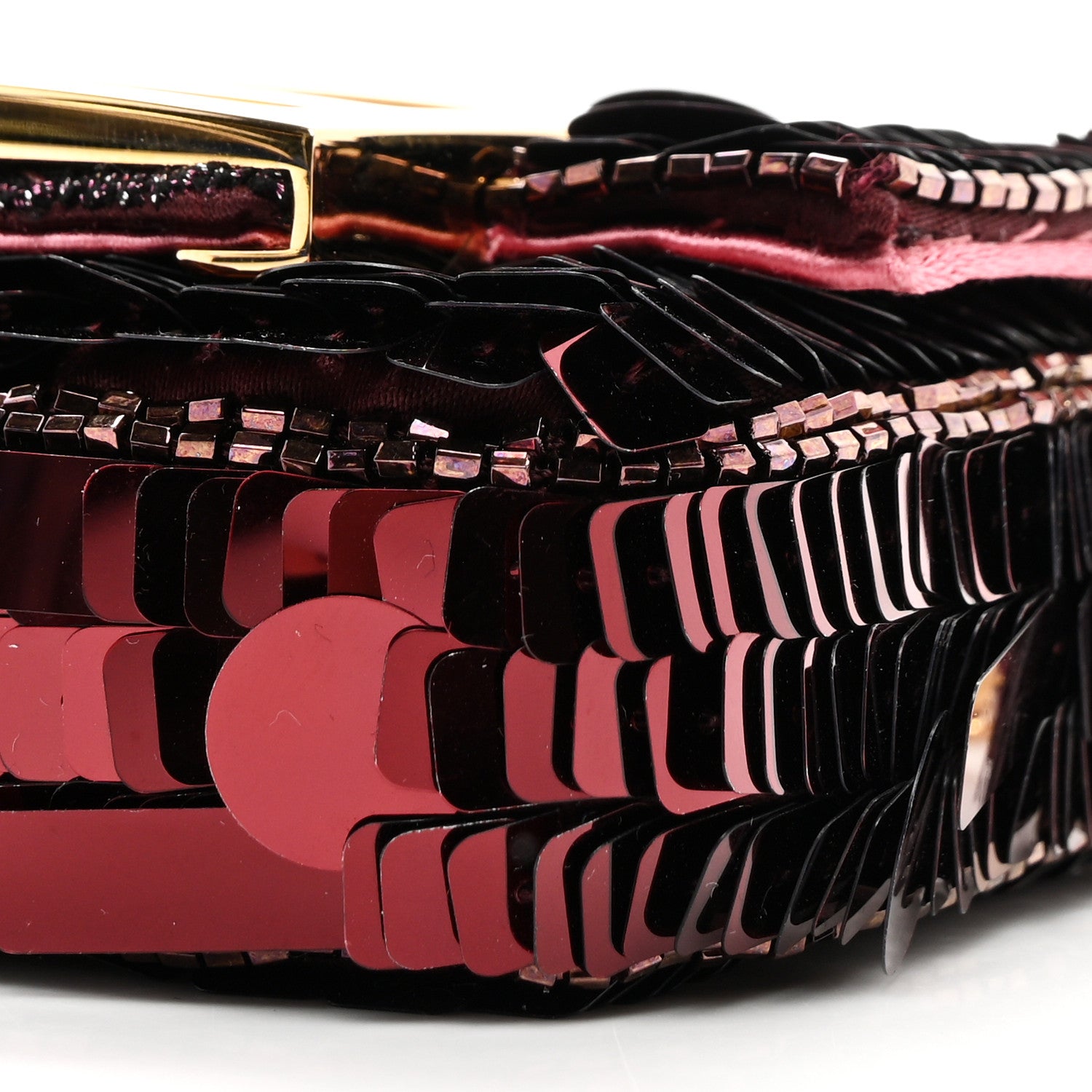 Fendi Sequin Paillettes Shiny Nappa Sex and the City Nano Maxi Buckle Baguette Charm Ciclamino Pilar 10 of 11
