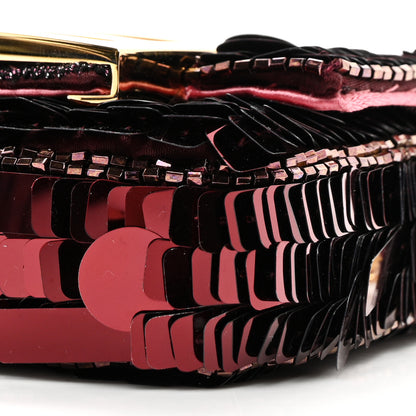 Fendi Sequin Paillettes Shiny Nappa Sex and the City Nano Maxi Buckle Baguette Charm Ciclamino Pilar 10 of 11