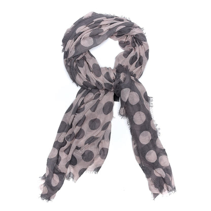 Burberry Prorsum Cashmere Silk Polka Dot Fringe Scarf Grey 1 of 5