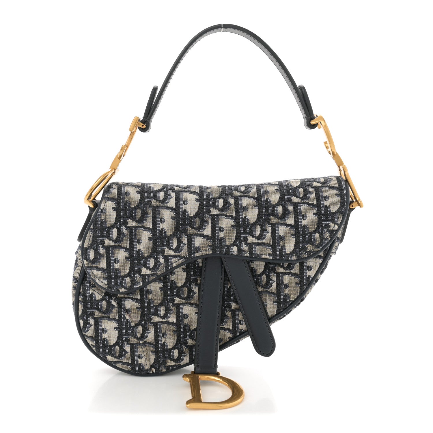 Christian Dior Oblique Mini Saddle Bag Blue 1 of 10