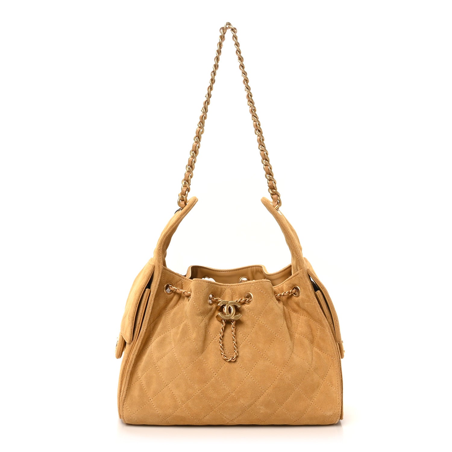 Chanel Suede Quilted Small Chanel 25 Handbag Beige 1 of 10