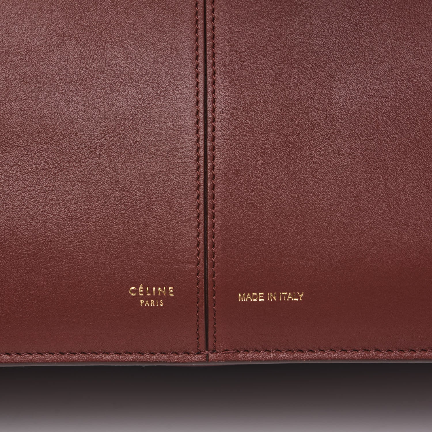 Celine Calfskin Medium Tri-Fold Bag Red Wood 8 of 11