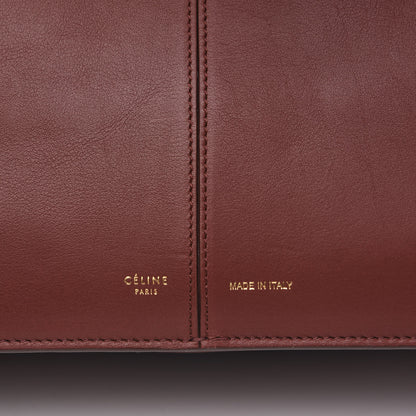 Celine Calfskin Medium Tri-Fold Bag Red Wood 8 of 11