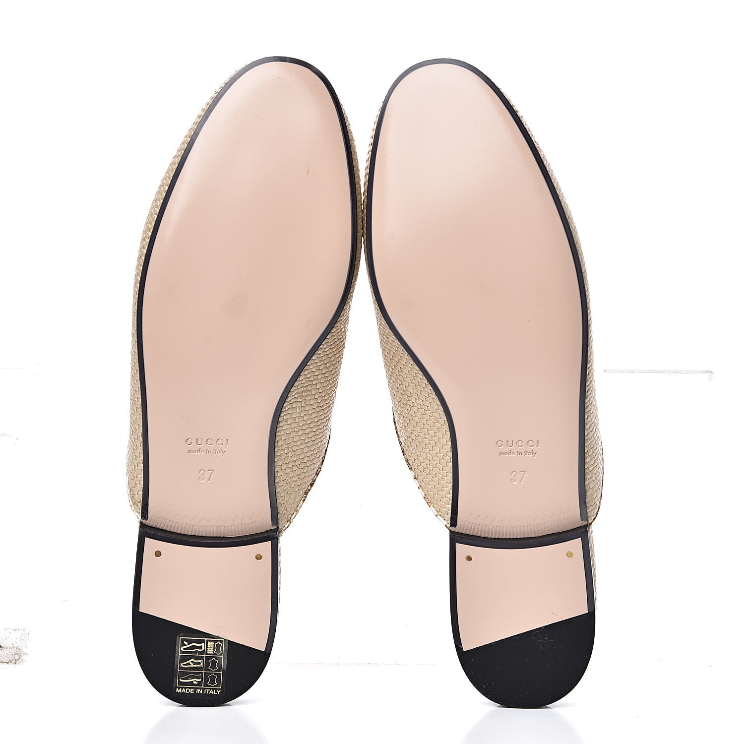 Gucci Straw Elaphe Womens Princetown Slippers 37 Natural Cream Brown 5 of 9