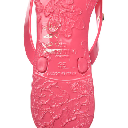 Valentino Garavani PVC Jelly Rockstud Bow Thong Sandals 35 Sweet Pink 6 of 8