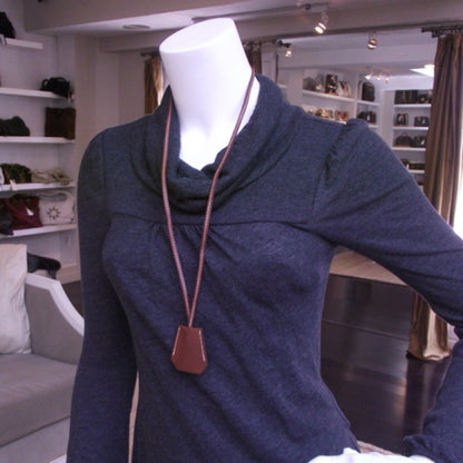 Hermes Chocolate Brown Clochette Necklace 2 of 4