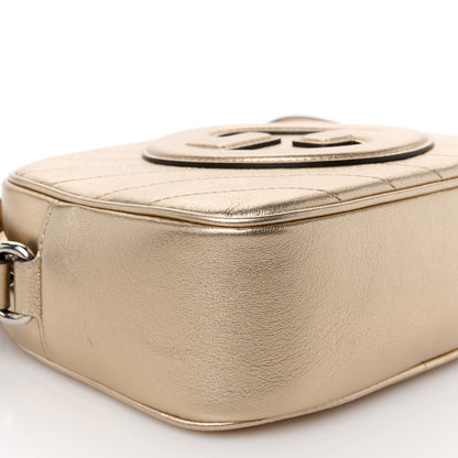 Gucci Metallic Sakai Be Green Calfskin Diagonal Stitched Small Blondie Shoulder Bag Golden Beige 10 of 12