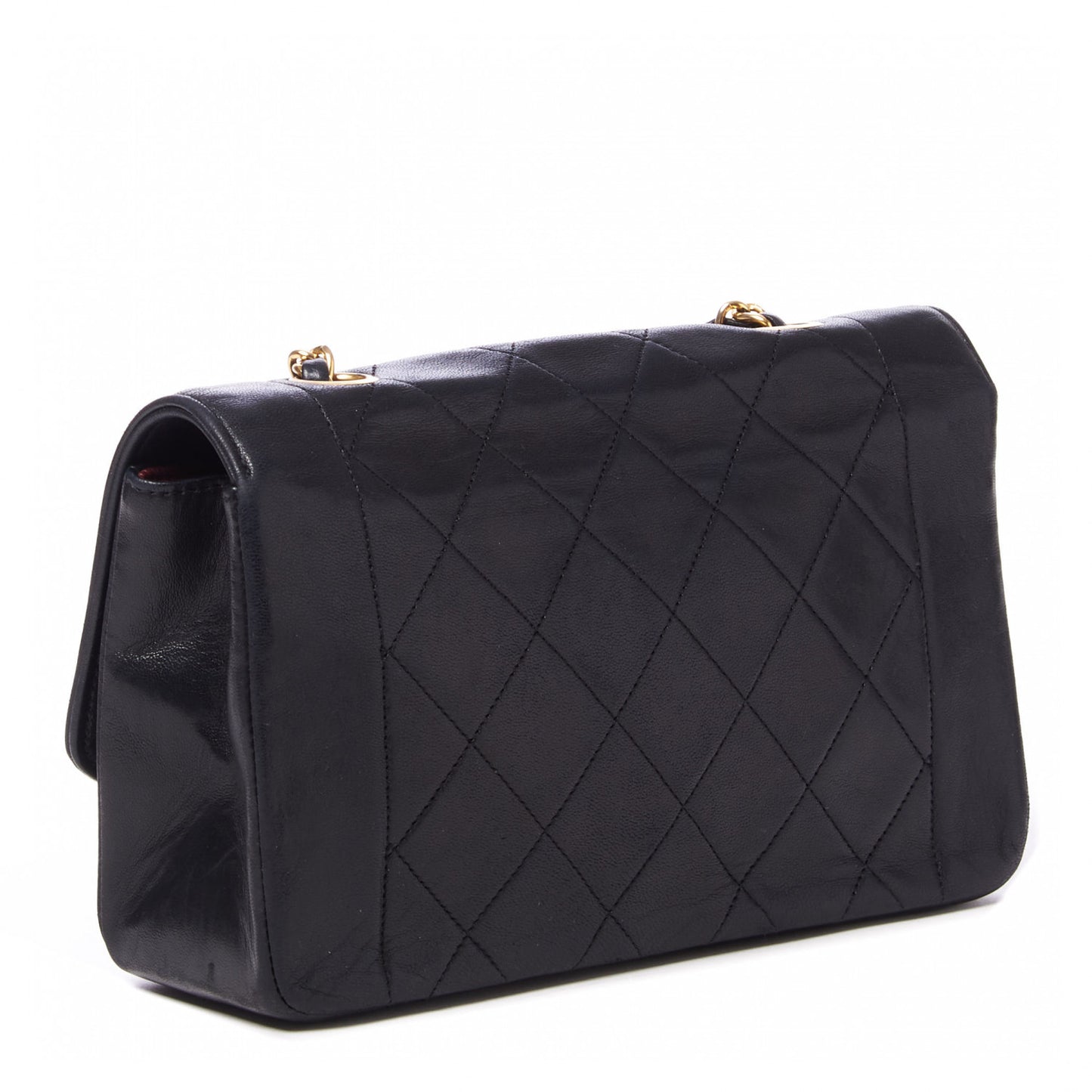 Lambskin Quilted Small Single Flap Bag Black