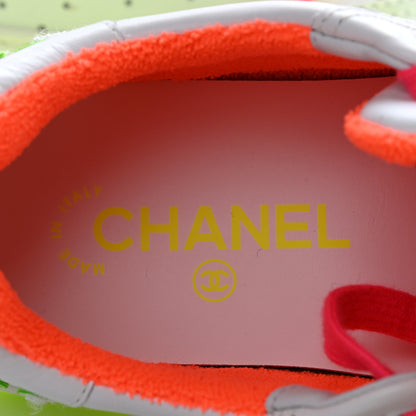 Chanel Calfskin Womens Logo Sneakers 38.5 White Multicolor 8 of 12