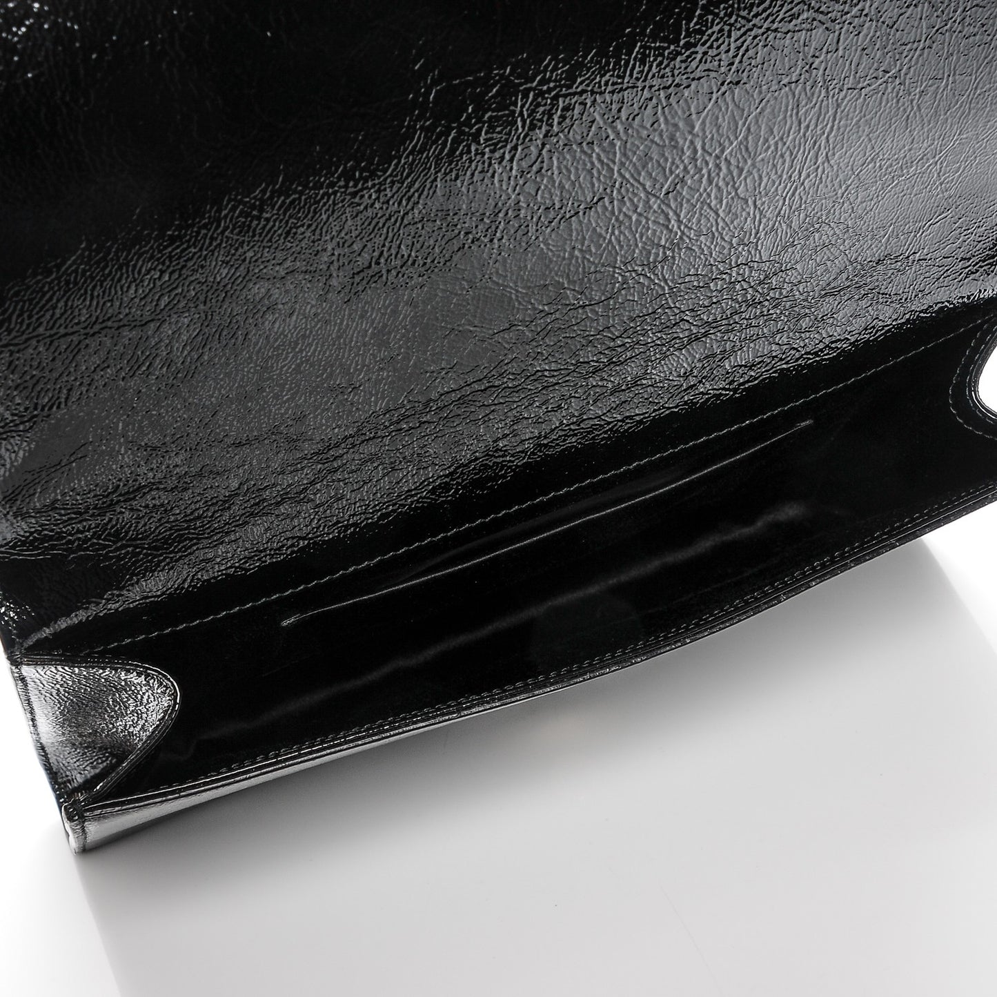 Textured Patent Monogram Large Belle De Jour Clutch Black