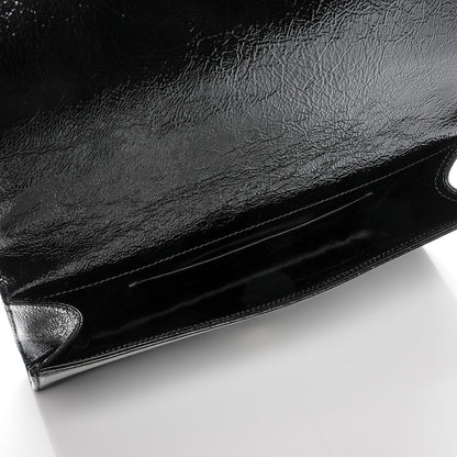 Saint Laurent Textured Patent Monogram Large Belle De Jour Clutch Black 5 of 7