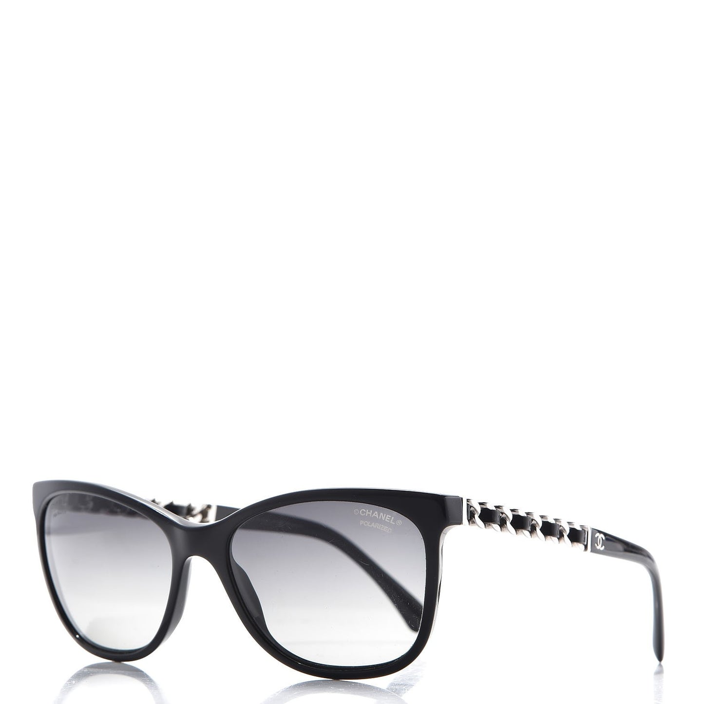 Cat Eye Chain Polarized Sunglasses 5260-Q Black