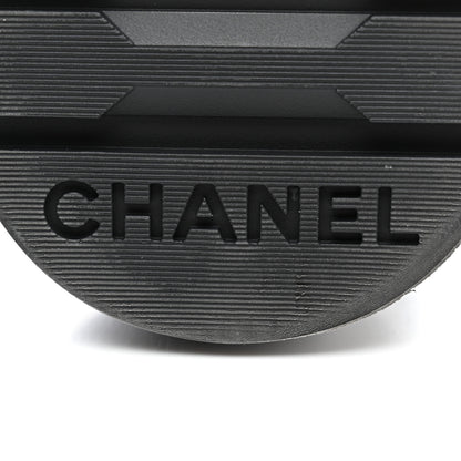 Chanel Shiny Calfskin Quilted Lace Up Combat Boots 35.5 Black 6 of 11