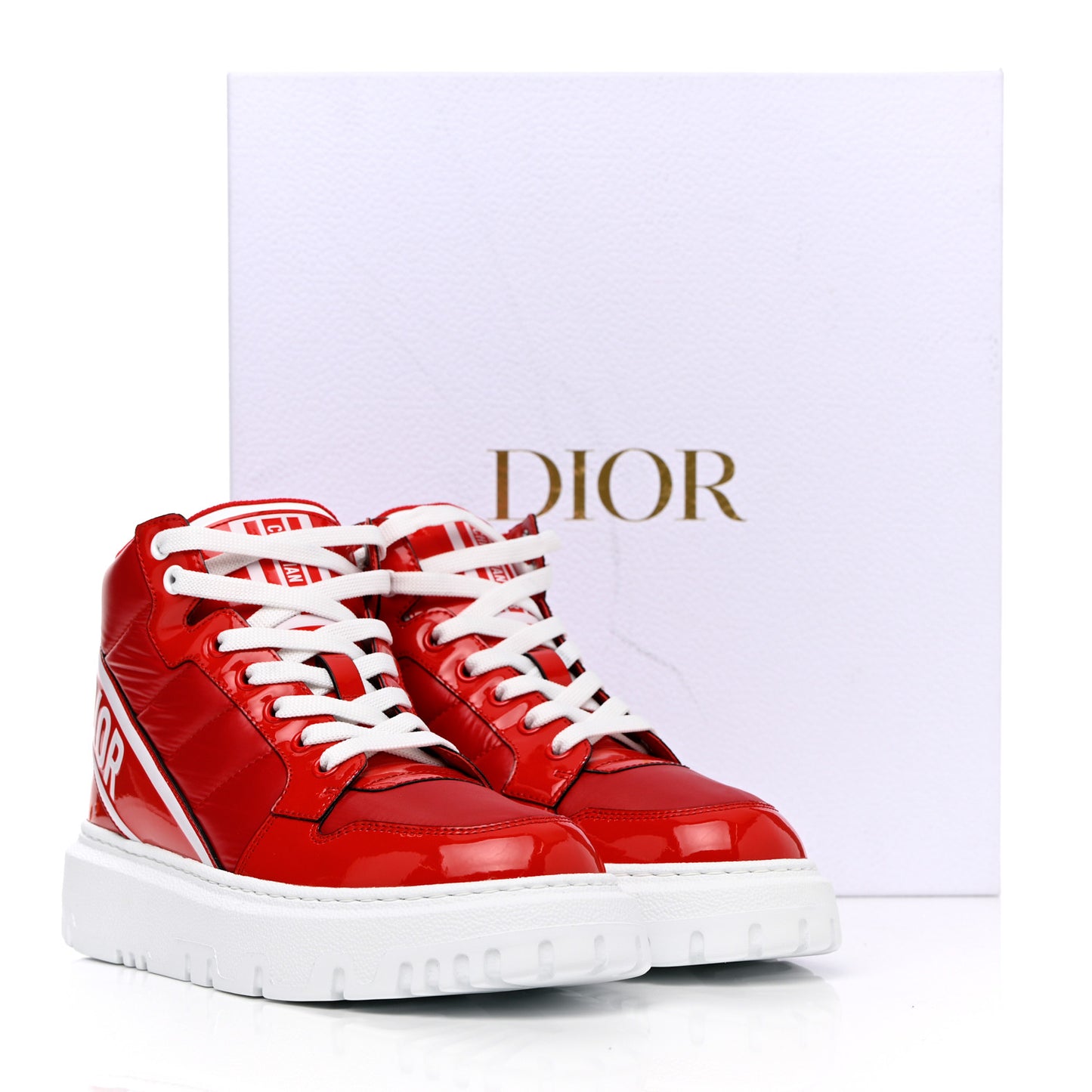 Nylon Fabric Womens D-Player High Top Sneakers 36.5 Red