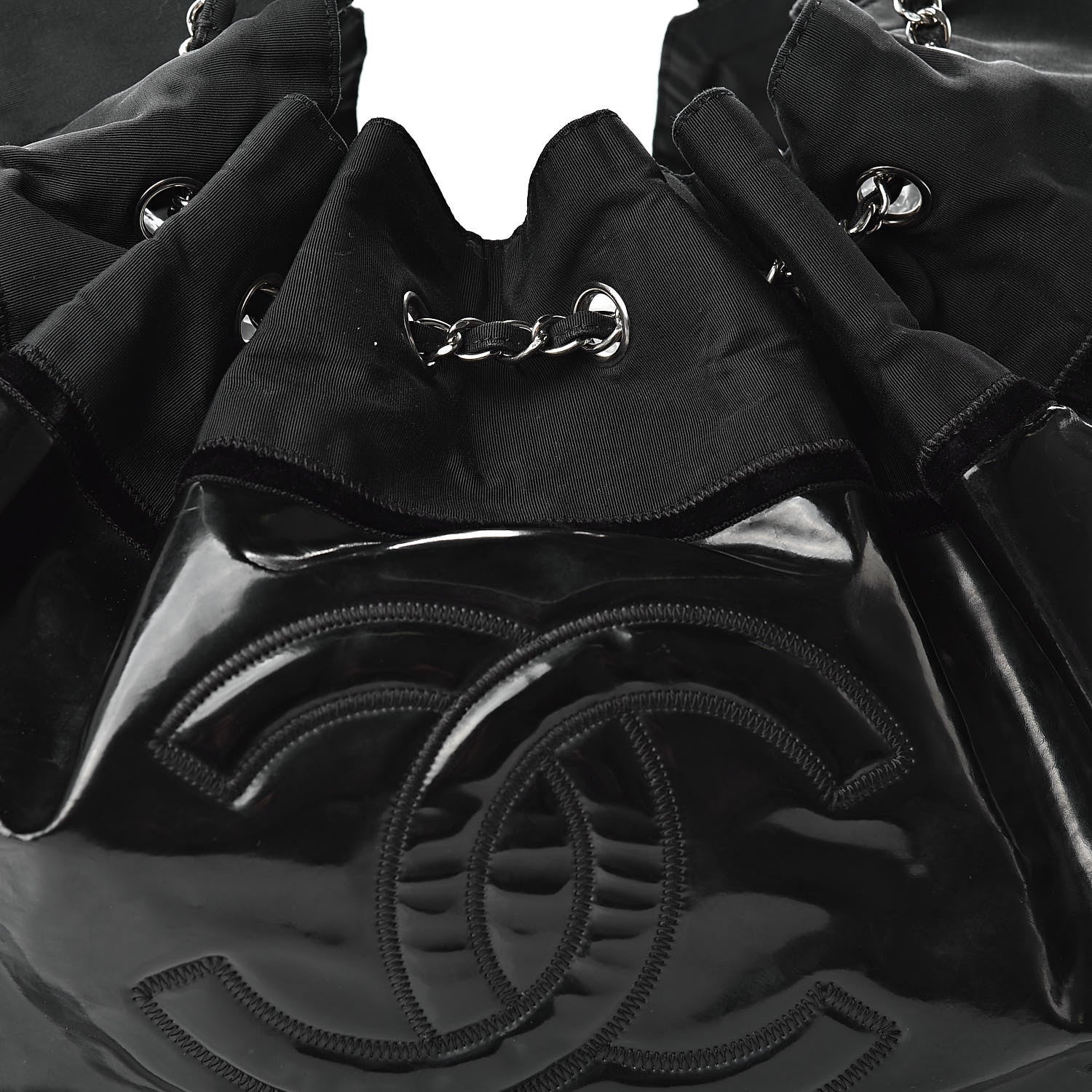 Chanel Vinyl Large Stretch Spirit Cabas Black 8 of 19