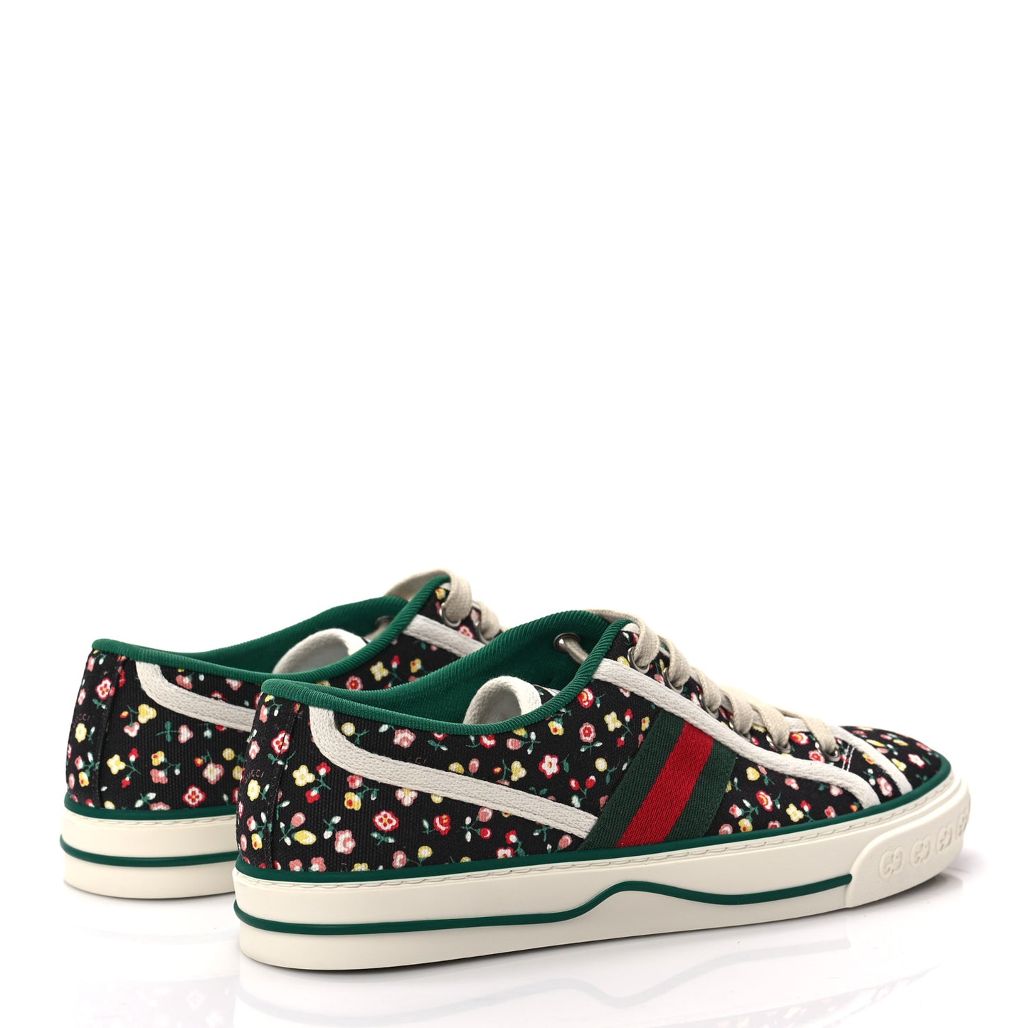 X LIBERTY OF LONDON Canvas Web Holly Print Womens 1977 Tennis Sneakers 38 Black Peach Mystic White