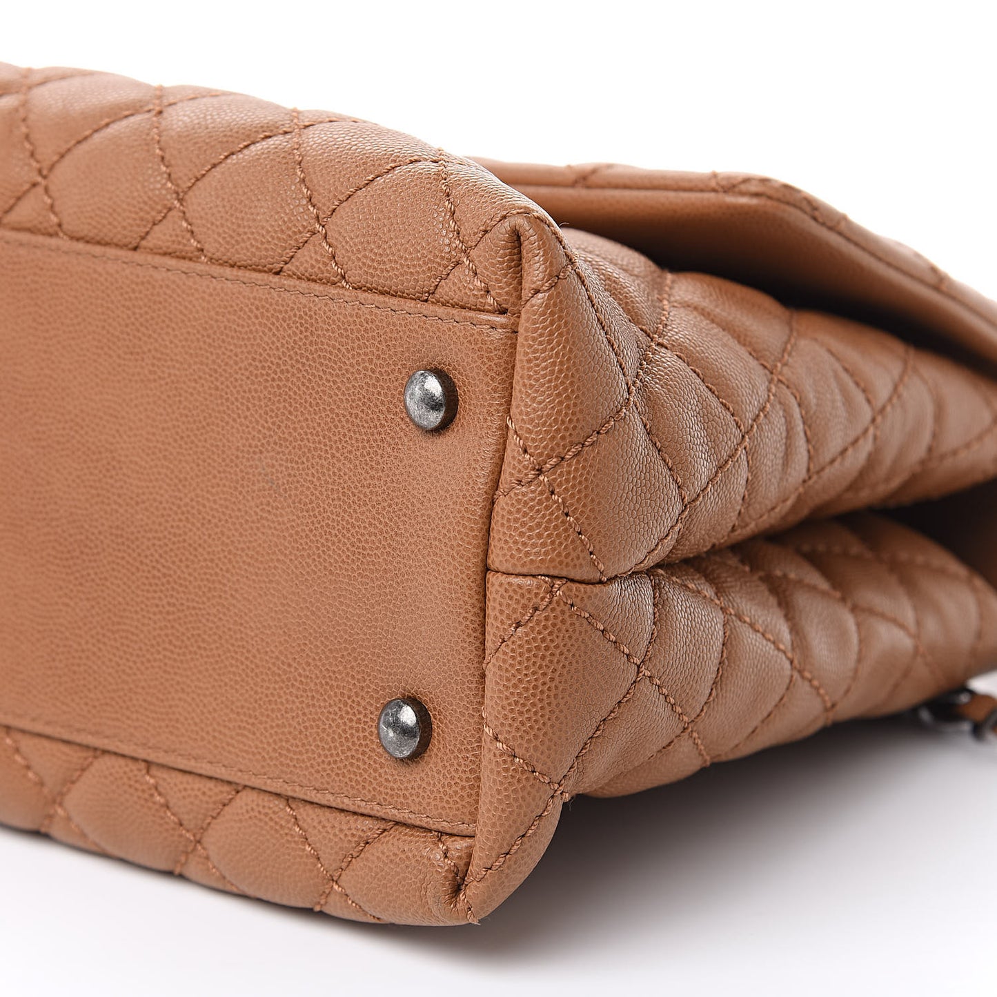 Caviar Quilted Medium Coco Handle Flap Camel