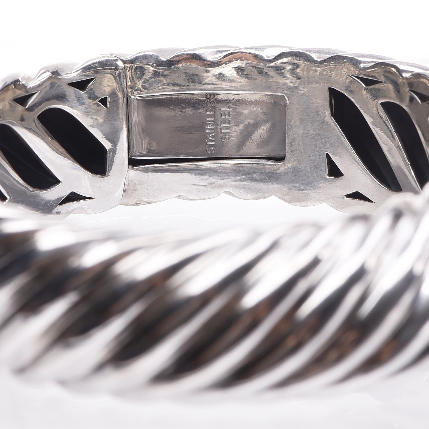 David Yurman Sterling Silver 18K Yellow Gold 15mm Sculpted Cable Cuff Bracelet 5 of 5